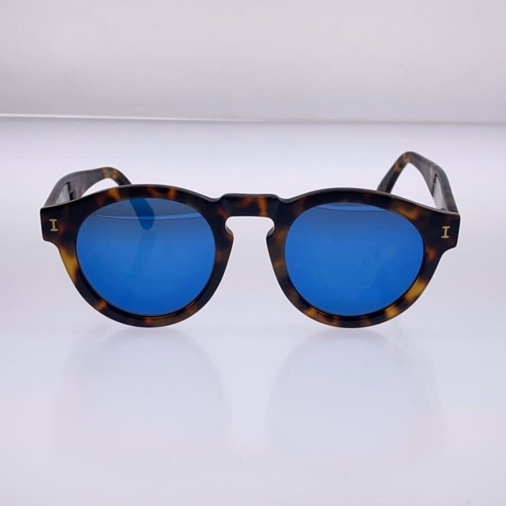 Illesteva Tortoise Shell Sunglasses with Blue Lenses